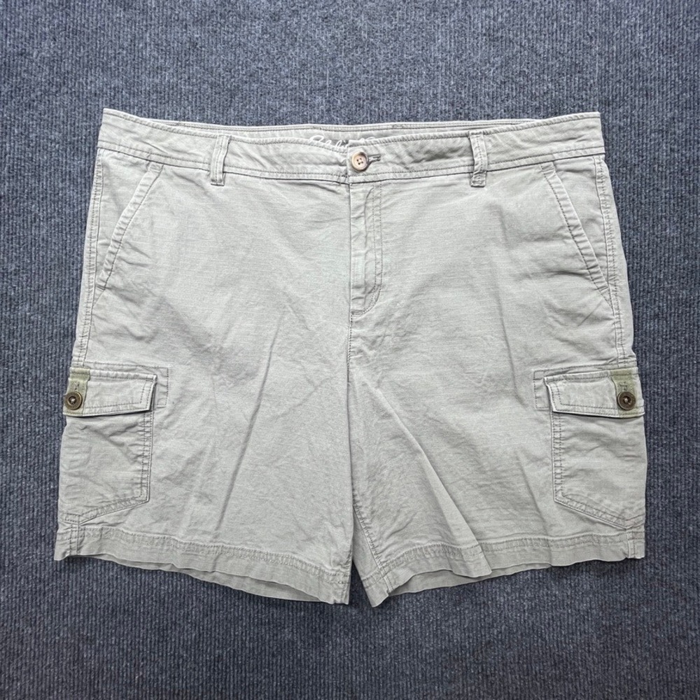 Eddie Bauer Cargo Shorts Womens 16 Olive Green Ripstop Hiking Outdoor Gorpcore